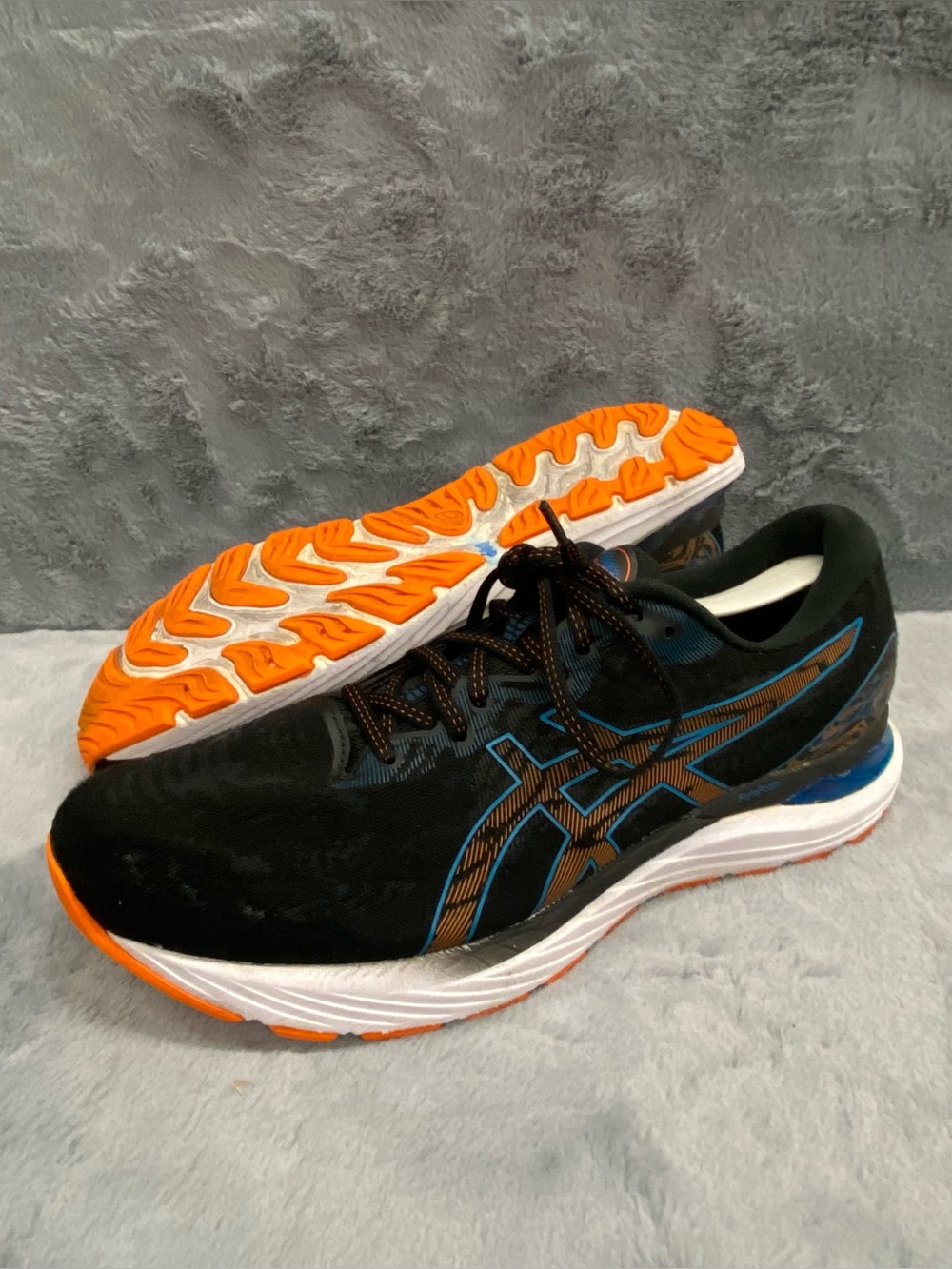 ASICS Gel Cumulus 23 Mens Size 10 Black Reborn Blue Running Training Sneakers